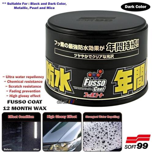 Soft99 Fusso Coat 12 Months Waterproof PTFE Car Wax Sealant For Dark Color Car