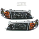 2pcs Front Black Face HeadLight Lamp Fits For Corolla Ae100 Ae101 E100