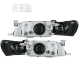 2pcs Front Black Face HeadLight Lamp Fits For Corolla Ae100 Ae101 E100