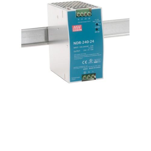 Mean Well MW NDR-240-24 240W 24V 10A Single Output DIN Rail Mount Power Supply