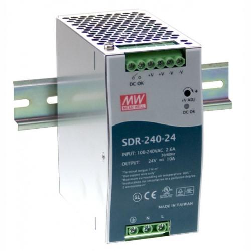 Mean Well SDR-240-24 24V 10 A 240W Slim DIN Rail Power Supply with PFC Function