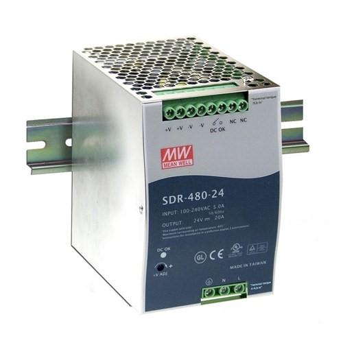 Mean Well SDR-480-24 24V 20A 480W Slim DIN Rail Power Supply with PFC Function