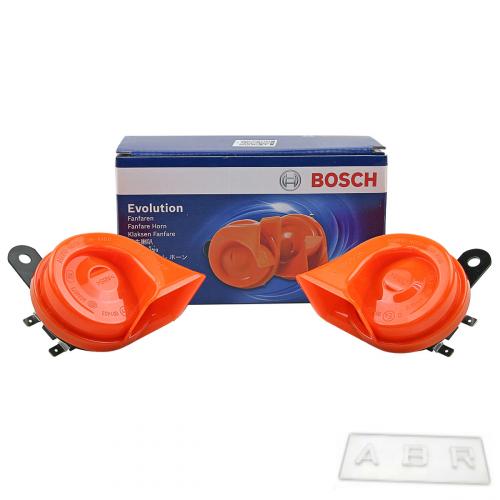 BOSCH Evolution Fanfare Twin Horn Set Orange 12V 410Hz/510Hz For Car SUV Truck