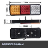 Set of 2 12V 75 LED Tail Light Lamp Brake Reverse For Trailer Truck Boat Caravan